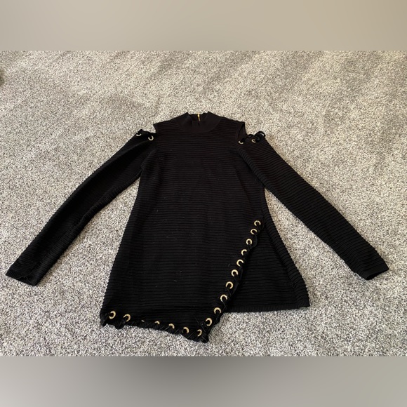 Beldini Black Sweater with cutouts - Picture 1 of 5